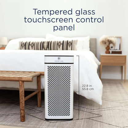Medify MA-40 Air Purifier with True HEPA H13 Filter | 1,793 Ft² Coverage in 1Hr for Smoke, Wildfires, Odors, Pollen, Pets | Quiet 99.9% Removal to 0.1 Microns | White, 2-Pack