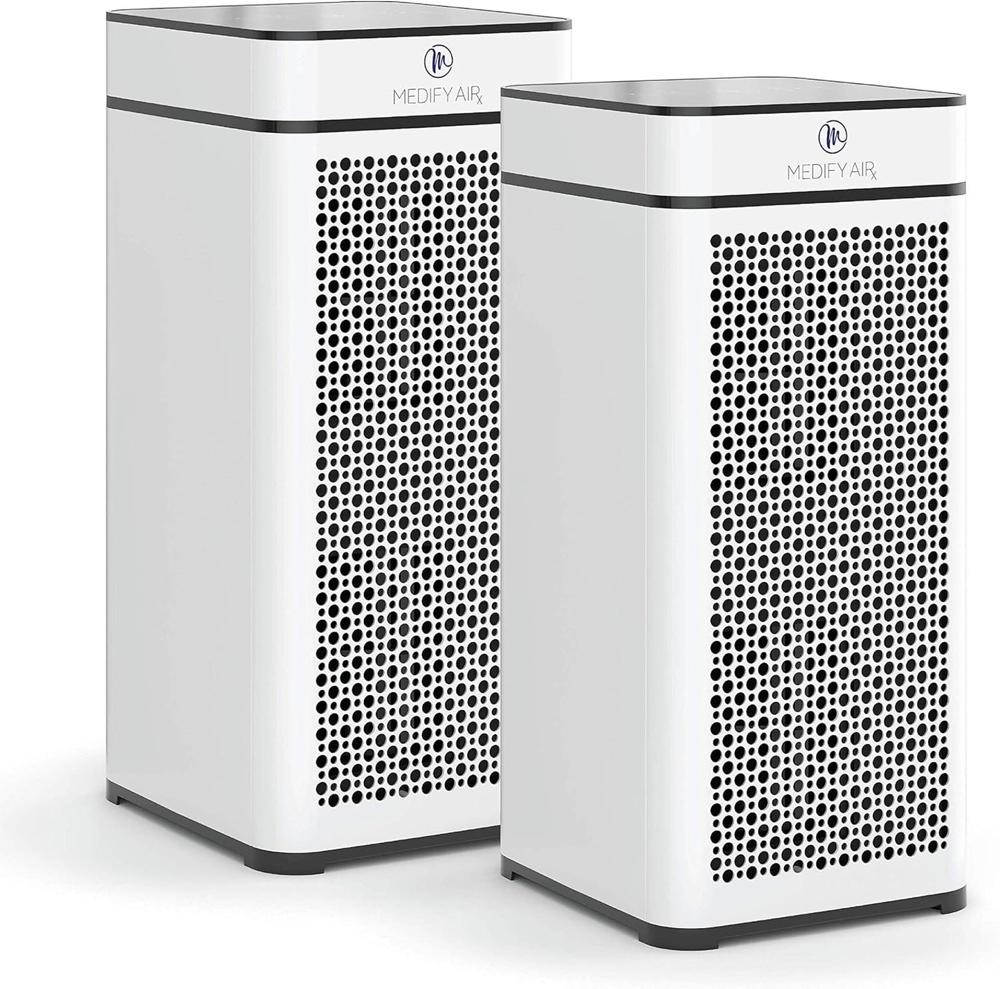 Medify MA-40 Air Purifier with True HEPA H13 Filter | 1,793 Ft² Coverage in 1Hr for Smoke, Wildfires, Odors, Pollen, Pets | Quiet 99.9% Removal to 0.1 Microns | White, 2-Pack